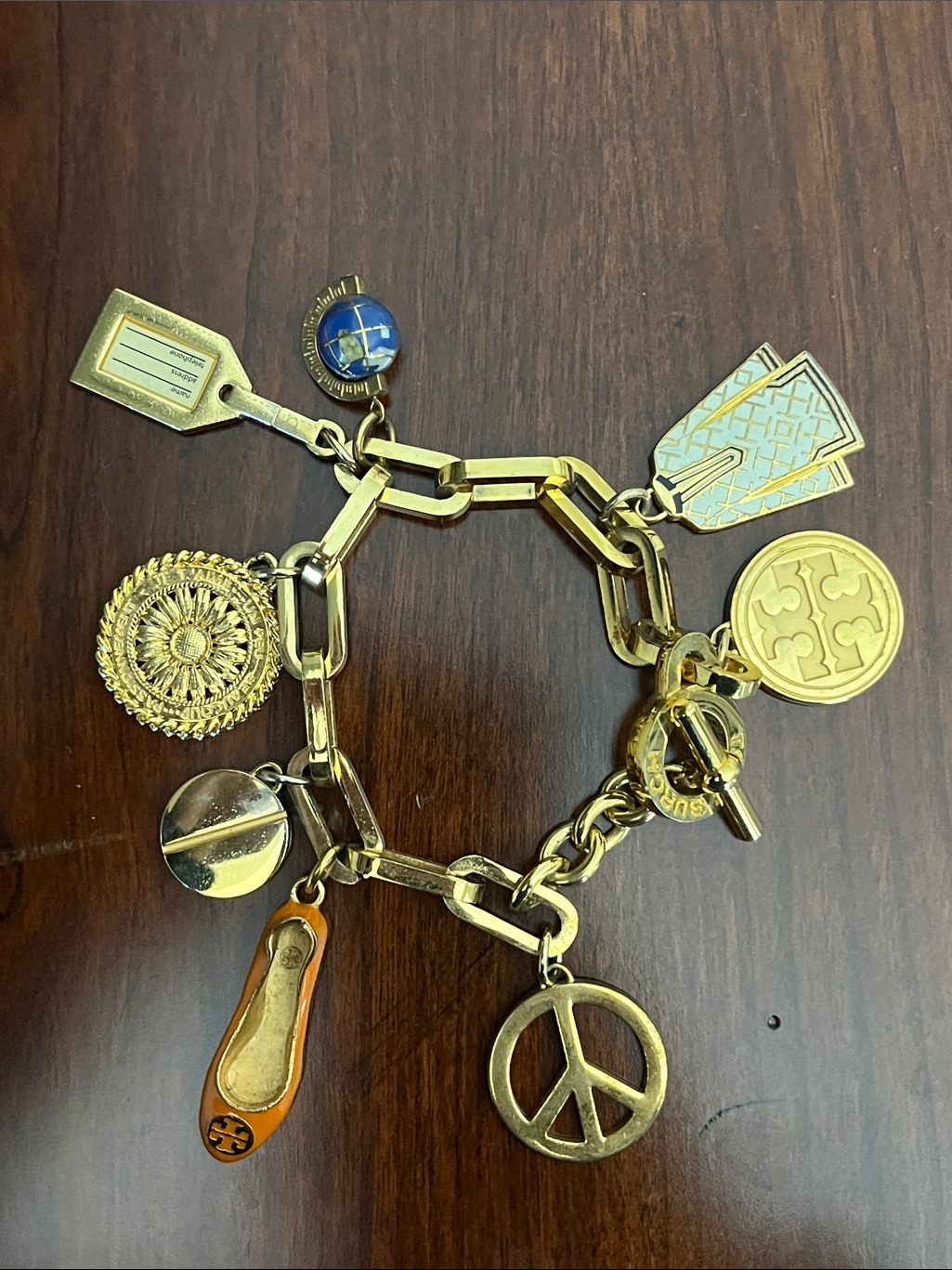 Tory Burch Gold Charm Bracelet